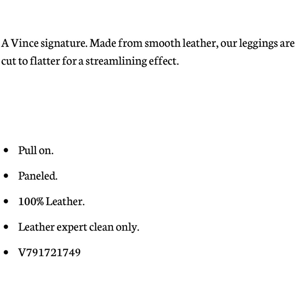 NWOT VINCE leather leggings crops - Picture 8 of 8